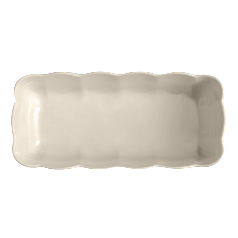 Ansicht von oben Emile Henry Keramik Kastenform MADELEINE 29 x 13,5 cm - creme im Home-and-Kitchen Online Shop