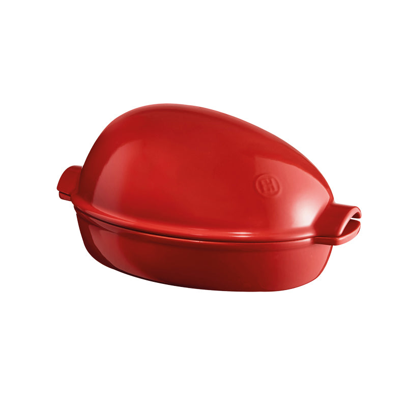 Emile Henry – Keramik Hähnchenbräter – XL - 8 l – Rot, mit Deckel im Home-and-Kitchen Online Shop