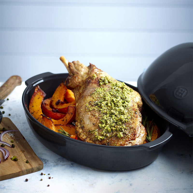 Rezeptidee Emile Henry – Keramik Hähnchenbräter – XL - 8 l – Schwarz, mit Deckel im Home-and-Kitchen Online Shop