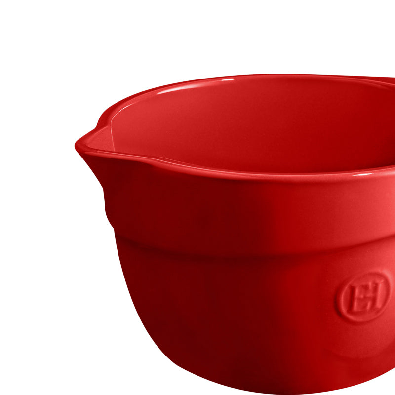 Detailansicht Emile Henry Keramik Rührschüssel – rot – grand cru – 2,5 l im Home-and-kitchen Online Shop