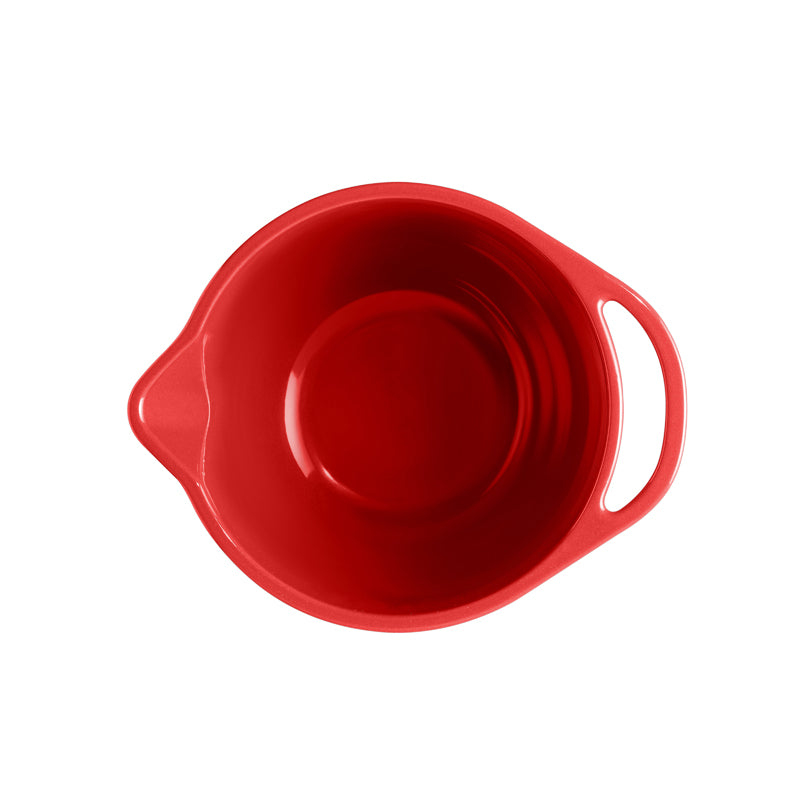 Sicht von oben Emile Henry Keramik Rührschüssel – rot - grand cru – 3,5 l im Home-and-Kitchen Online Shop