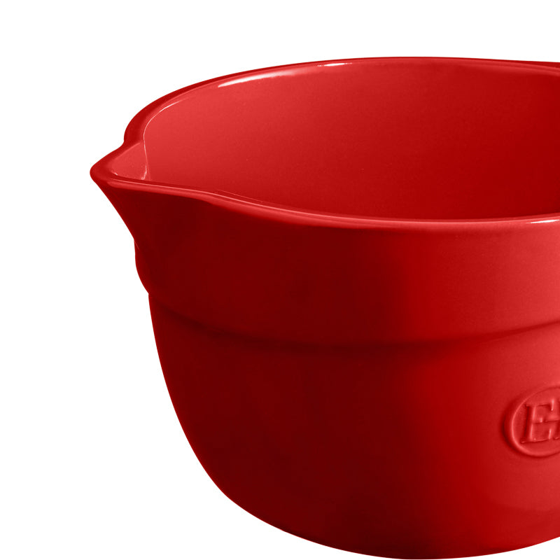 Detailansicht Emile Henry Keramik Rührschüssel – rot - grand cru – 3,5 l im Home-and-Kitchen Online Shop