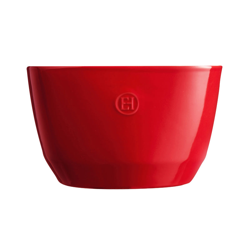Seitenansicht Emile Henry – Keramik Salatschüssel – Größe L – 5,5 l – rot im Home-and-Kitchen Online Shop
