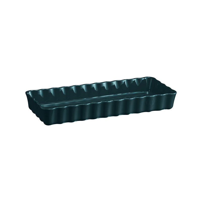 Emile Henry - Kuchenform / Tarteform lang – 36 cm - petrol blau im Home-and-Kitchen Online Shop