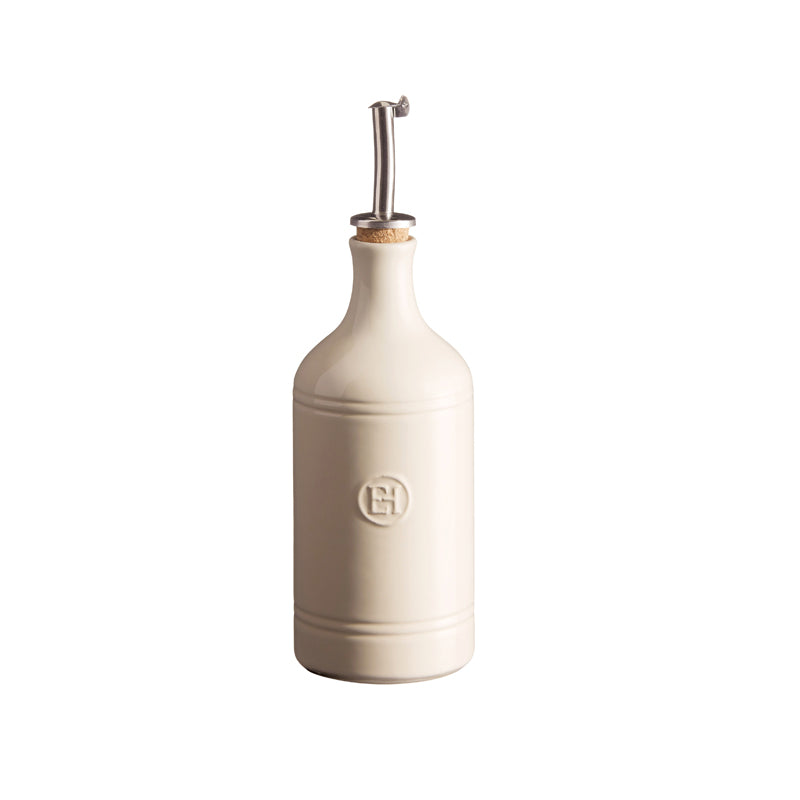 Ölgießer/Ölspender in 3 Farben von Emile Henry, 450 ml, schützt vor Aromaverlust, Naturkorken, Ausgießer aus Edelstahl