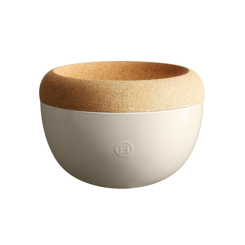 Emile Henry – Tiefe Keramikschale mit Korkdeckel – Creme, Durchmesser 27 cm im Home-and-Kitchen Online Shop