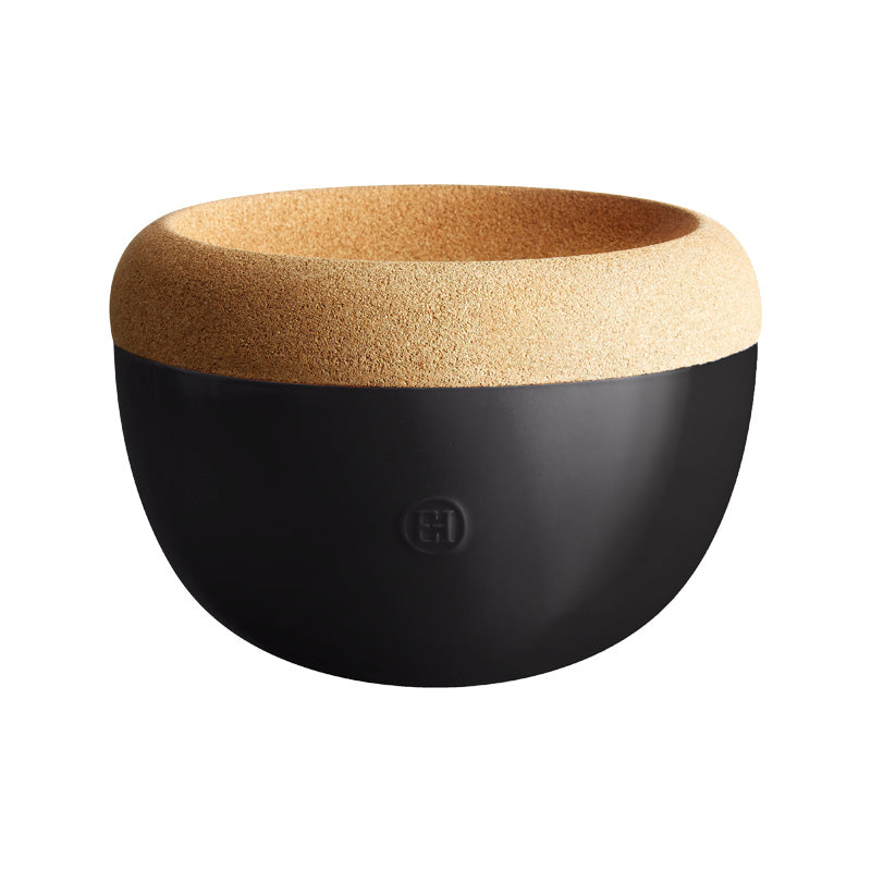 Emile Henry – Tiefe Keramikschale mit Korkdeckel –schwarz - truffe, Durchmesser 27 cm im Home-and-Kitchen Online Shop