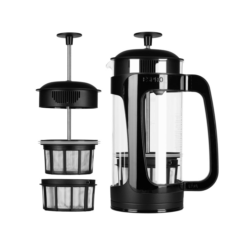 Espro P3 French Press Everyday Kaffeebereiter - 950 ml, inklusive Filter, Höhe 24 cm, Borosilikatglas, Schwarz glänzend im Home-and-Kitchen Online Shop