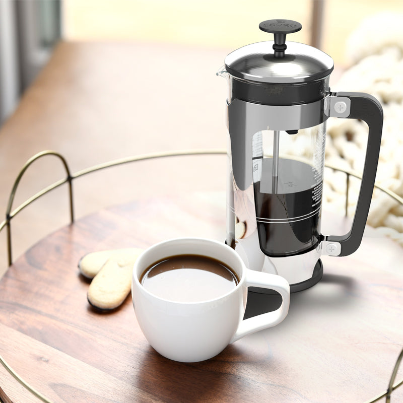 Serviervorschlag Espro P5 French Press Kaffeebereiter 540 ml - Edelstahl poliert, Borosilikatglas, Höhe 23 cm, im Home-and-Kitchen Online Shop