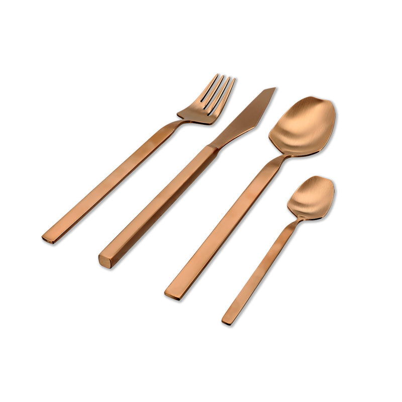FACE Besteck Set CARACAS - Edelstahl - kupfer matt - 24 teilig, angefertigt in Portugal, im Home-and-Kitchen Online Shop