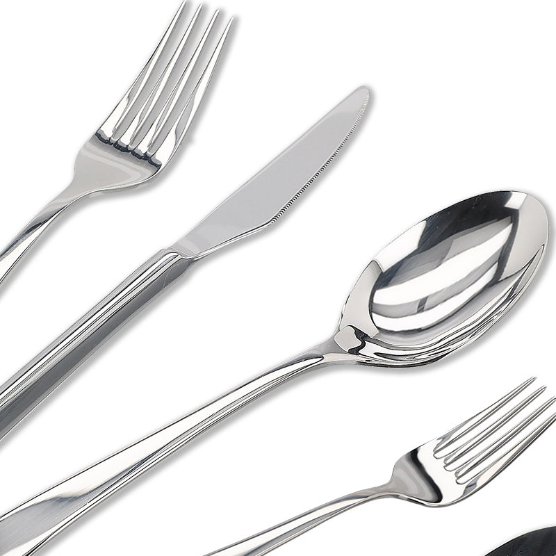 Detailansicht FACE Besteck Set DUBLIN - Edelstahl glänzend - 30-teilig, Handarbeit aus Portugal, im Home-and-Kitchen Online Shop