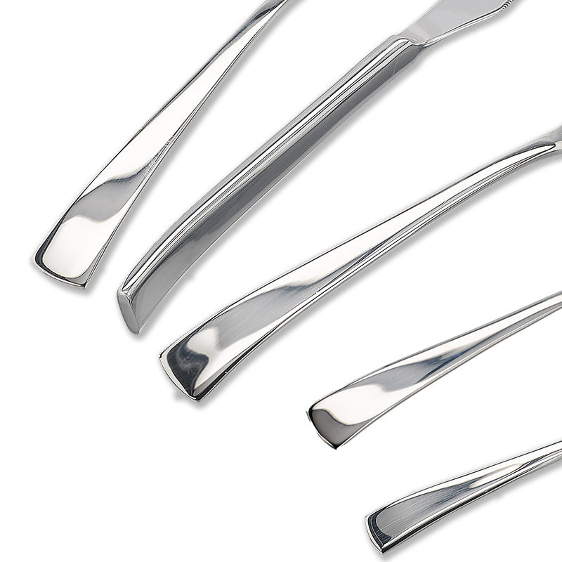 Detailansicht Besteckgriffe FACE Besteck Set DUBLIN - Edelstahl glänzend - 30 teilig, Hansarbeit aus Portugal, im Home-and-Kitchen Online Shop