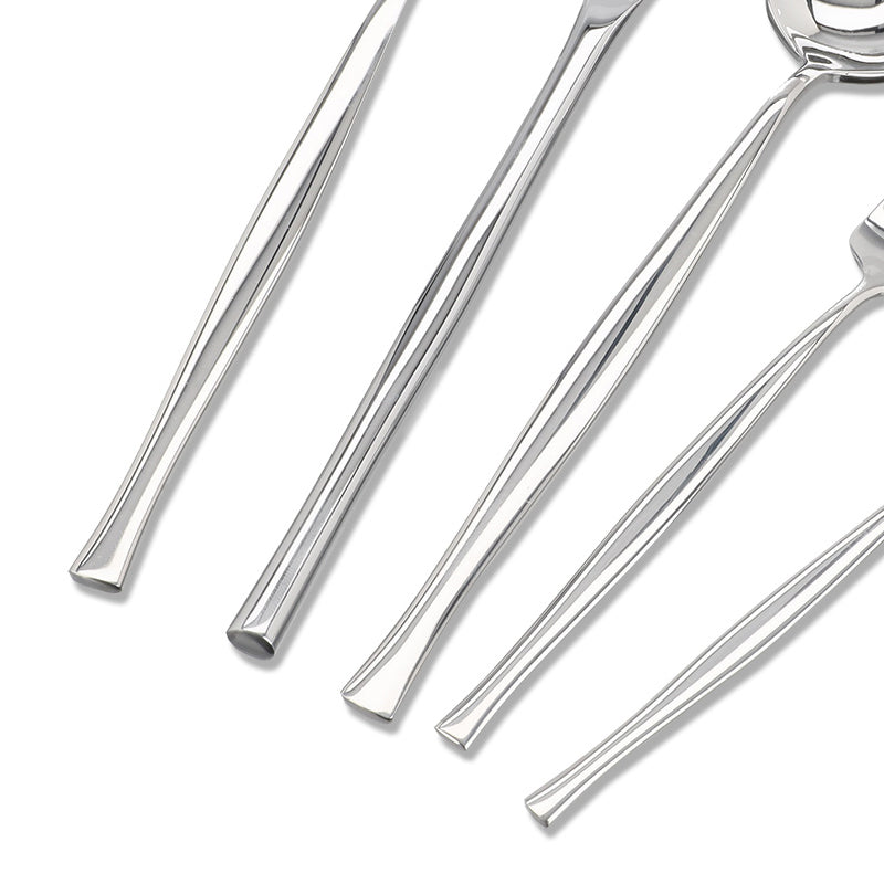 Detailansicht Besteckgriffe FACE Besteck Set ISTANBUL - Edelstahl glänzend - 30-teilig, handgefertigt in Portugal, im Home-and-Kitchen Online Shop