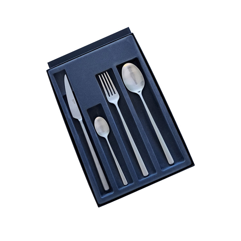 Besteckbox FACE Besteck Set MARIZA - Edelstahl - matt - 24 teilig, handgefertigt in Portugal im Home-and-Kitchen Online Shop
