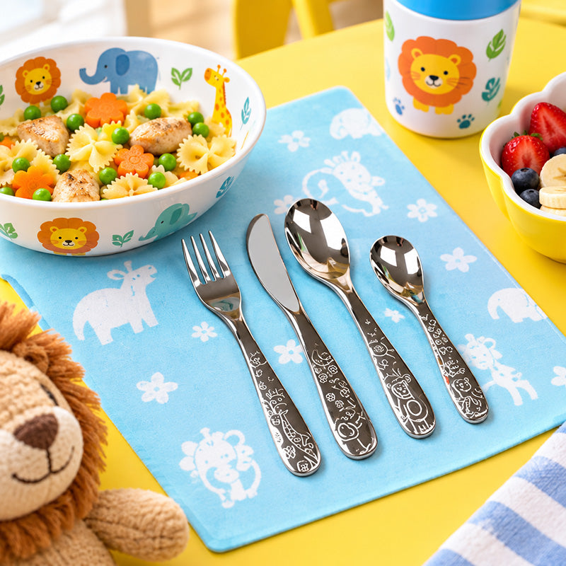 FACE Kinderbesteck ANIMAL Tiermotiv - 4 teilig - Geschenkbox