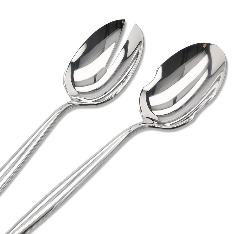 Detailansicht FACE Salatbesteck ISTANBUL Set - Edelstahl glänzend, handgefertigt in Portugal, im Home-and-Kitchen Online Shop