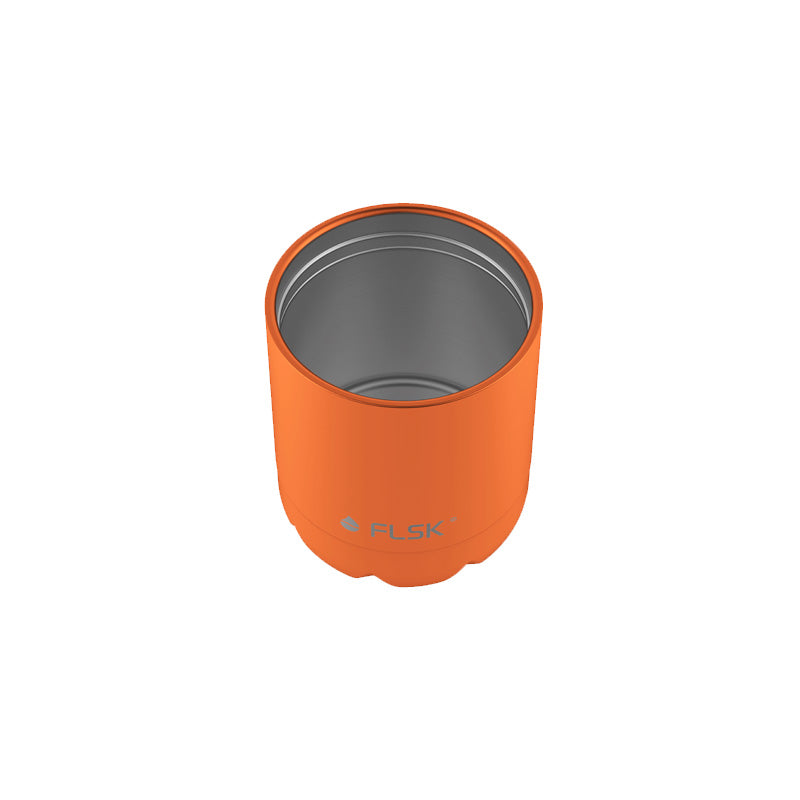 Becher der FLSK Edelstahl Trinkflasche in der Farbe Orange / Trail Orange im Home-and-Kitchen Online Shop