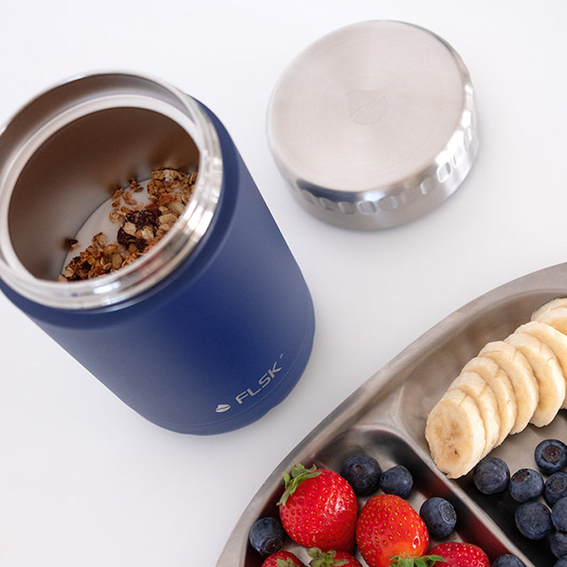 FLSK Edelstahl Food Jar | Thermobehälter in der Farbe Blau / Midnight 600 ml von Home-and-Kitchen Online Shop