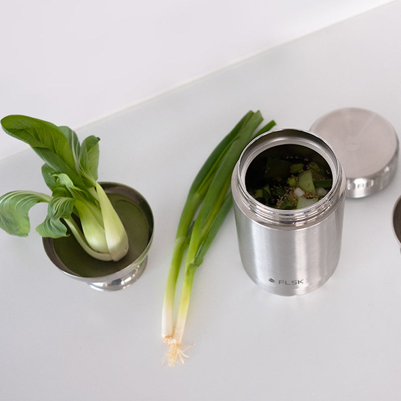 FLSK Edelstahl Food Jar | Thermobehälter silber 600 ml von Home-and-Kitchen Online Shop