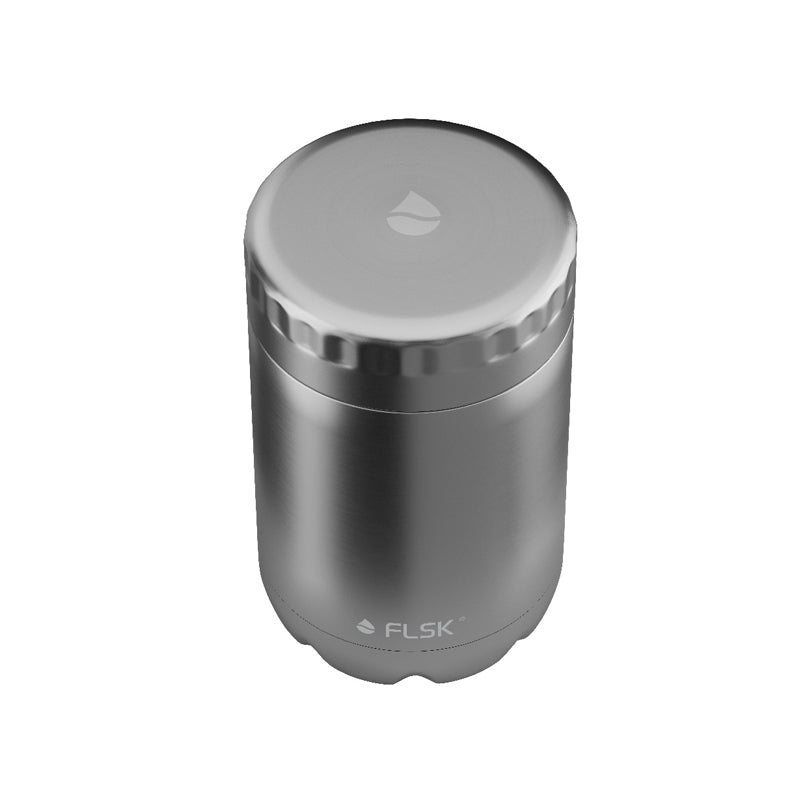 FLSK Edelstahl Food Jar - Thermobehälter, Silber glänzend, 100 % dicht und schadstoff-frei