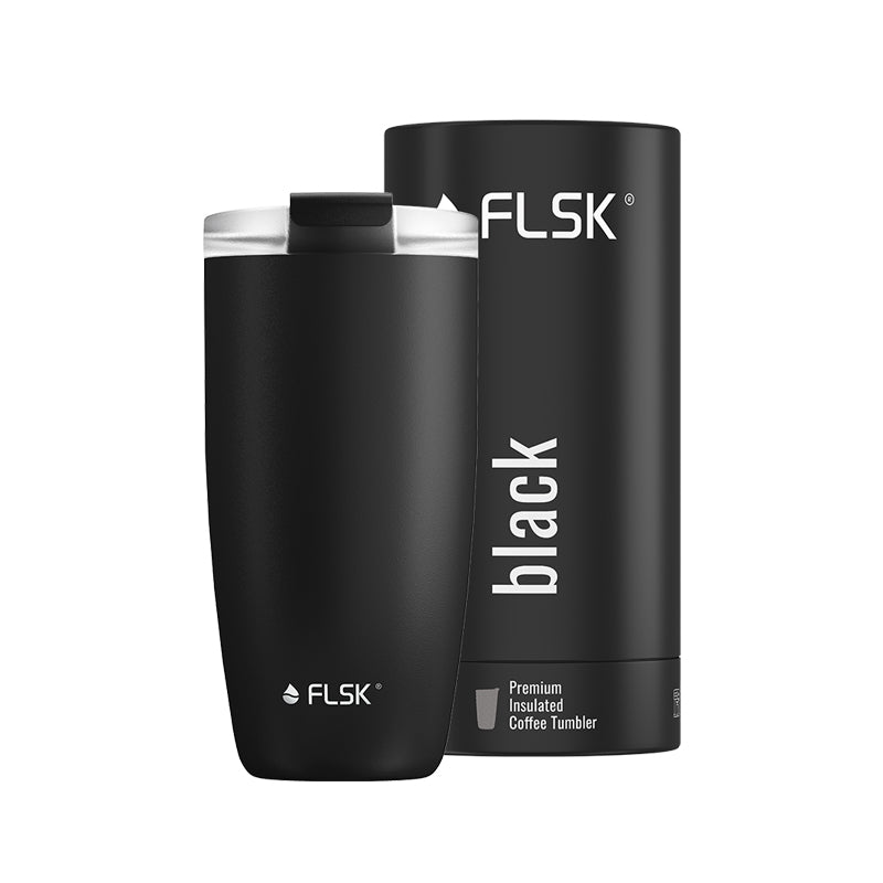 Edelstahl Thermobecher /Kaffeebecher to go, black, von FLSK, 