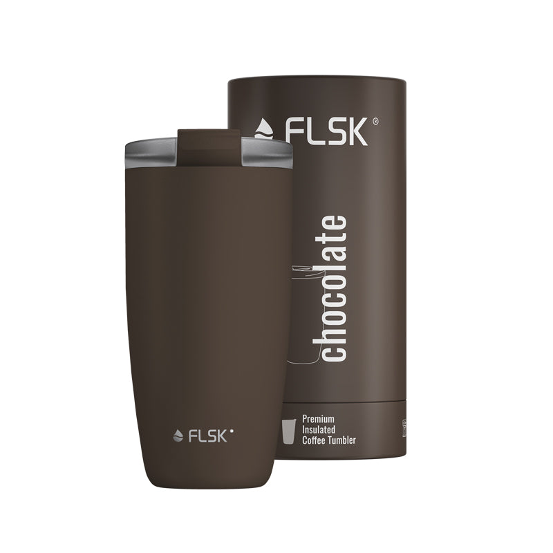 Edelstahl Thermobecher /Kaffeebecher to go, chocolate, von FLSK, 