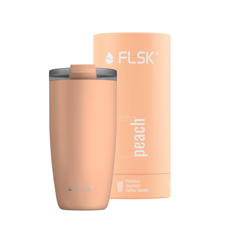 Edelstahl Thermobecher /Kaffeebecher to go, peach, von FLSK
