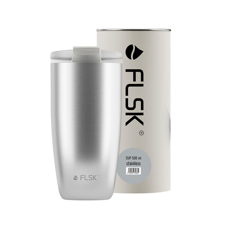 Edelstahl Thermobecher /Kaffeebecher to go, stainless all natural, von FLSK, 
