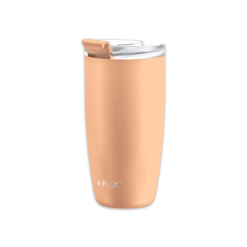 FLSK Edelstahl Thermobecher - Kaffeebecher to go Farbe Apricot / Peach - 500 ml im Home-and-Kitchen Online Shop | color:peach