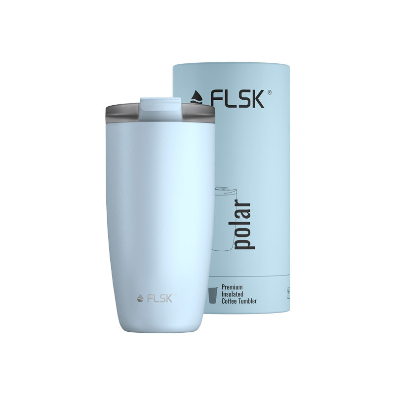 Geschenkbox FLSK Edelstahl Thermobecher - Kaffeebecher to go Farbe Polar / Hellblau - 500 ml | color:polar