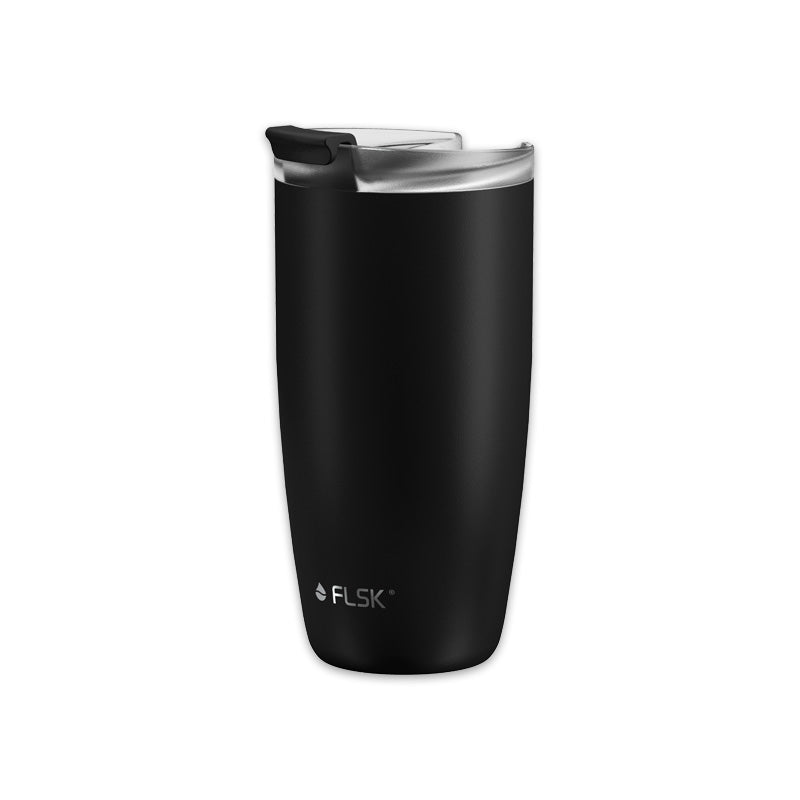 FLSK Edelstahl Thermobecher - Kaffeebecher to go Farbe Schwarz / Black - 500 ml im Home-and-Kitchen Online Shop | color:black