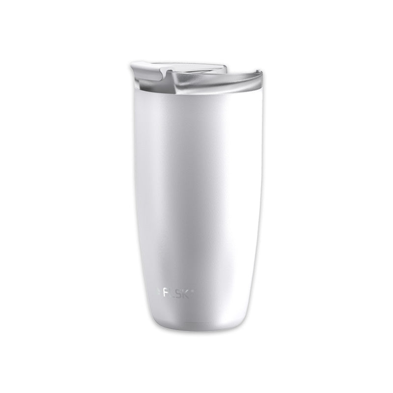 FLSK Edelstahl Thermobecher - Kaffeebecher to go Farbe Weiß / White - 500 ml im Home-and-Kitchen Online Shop | color:white