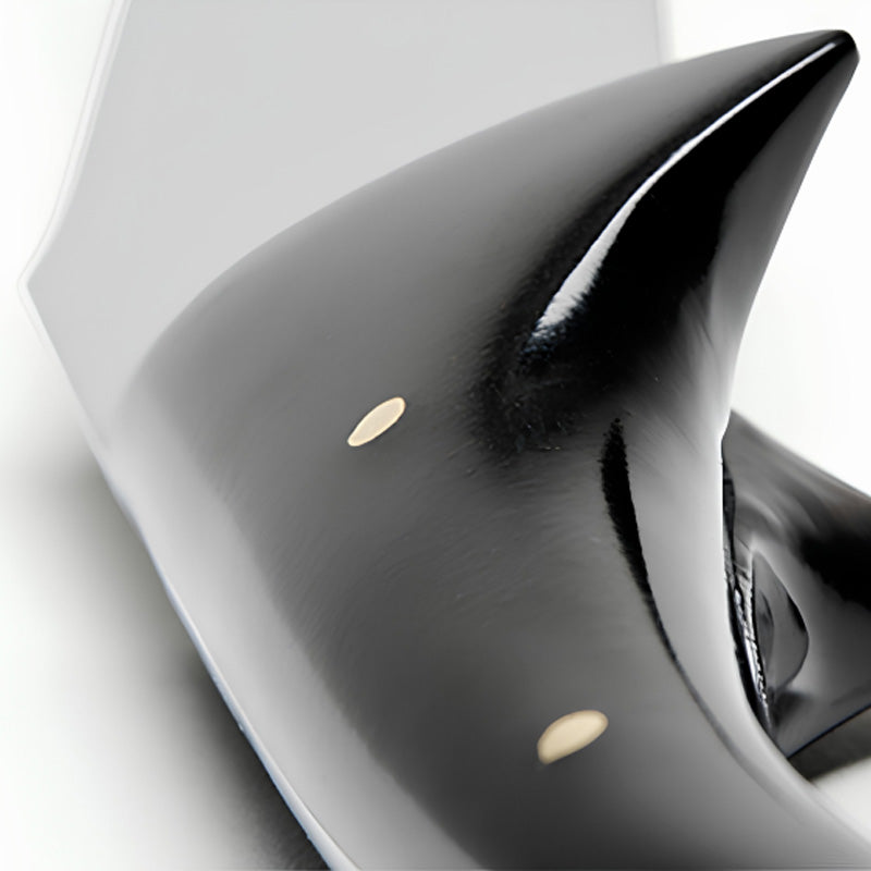 Detailansicht Griff mit Nieten des Forge de Laguiole Käsemessers PHILIPPE STARCK JoJo Long Legs - schwarz im Home-and-Kitchen Online Shop