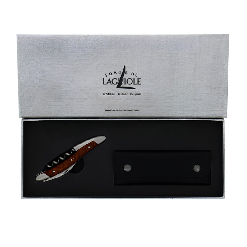 Geschenkbox des Forge de Laguiole Sommeliermessers, Griff Amourette, satiniert, im Home-and-Kitchen Online Shop