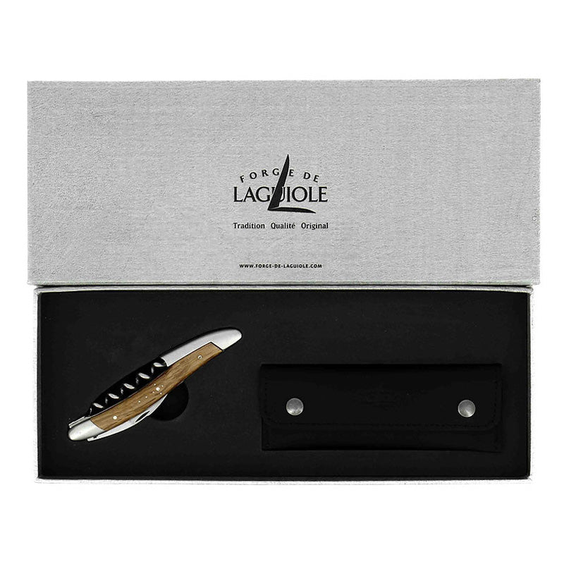 Geschenkbox für das Forge de Laguiole Sommeliermesser - Griff Pistazie - ziseliert & satiniert, im Home-and-Kitchen Online Shop