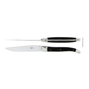 2er Set Tafelmesser von Forge de Laguiole mit hochglanzpolierter Klinge und Backen (Mitren), handgefertigte Griffe aus Ebenholz mit Ziselierungen
Online-Shop Home-and-Kitchen.de
