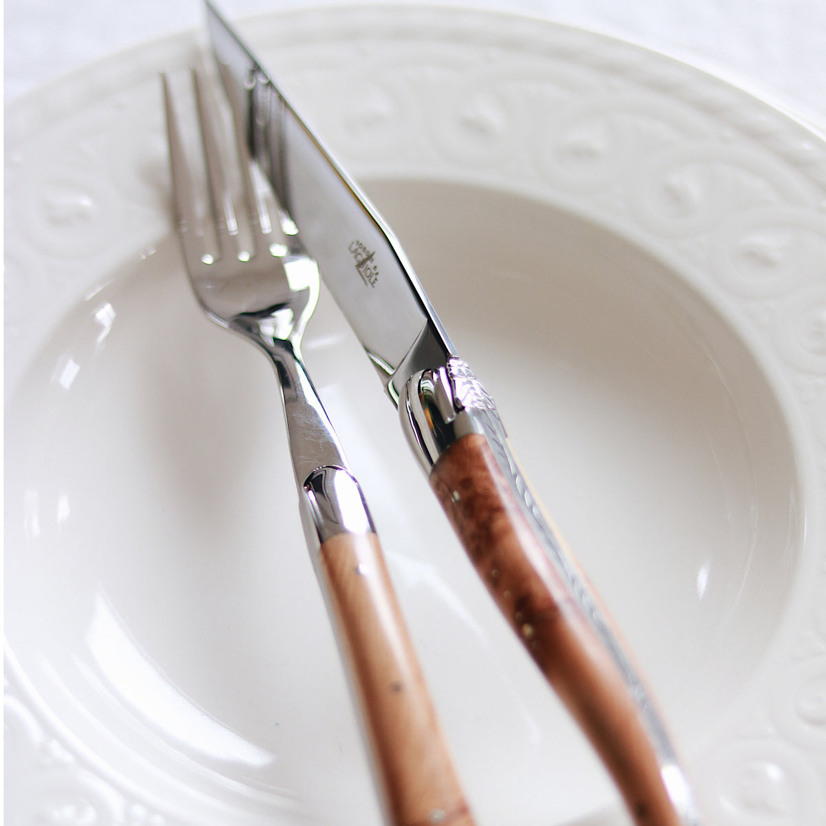 Forge de Laguiole Steakmesser / Tafelmesser Wacholder - glänzend - Set