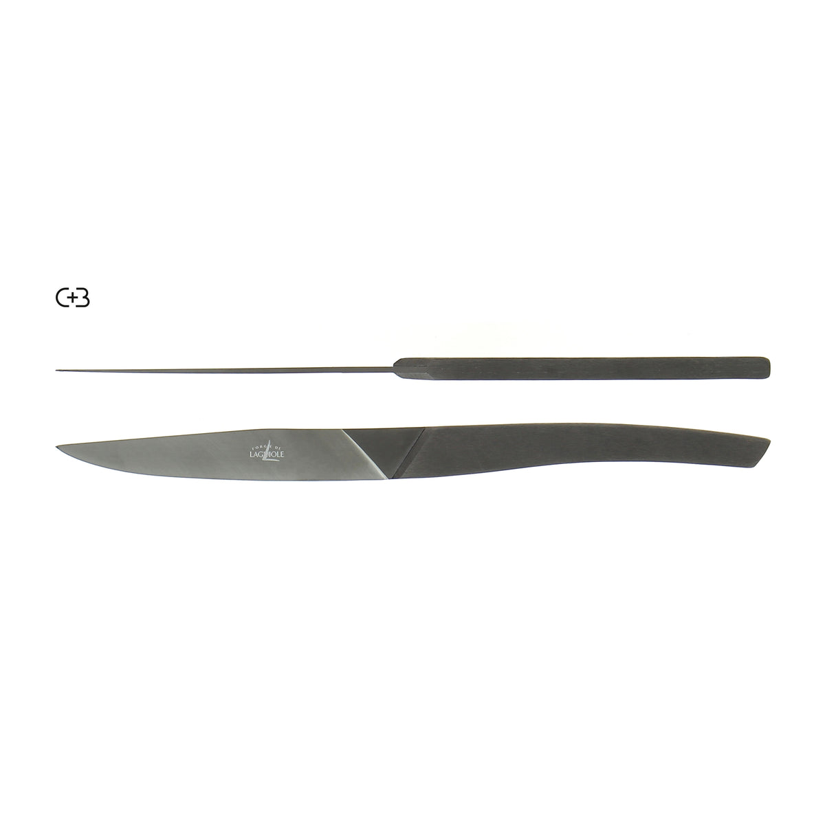 Handgearbeitete AIGUDA Tafelmesser von Forge de Laguiole, als 
2er oder 6er Set, Monobloc, mit schwarzer PVD Beschichtung
Exklusiv für Forge de Laguiole: geschmiedeter T12-Stahl
Online-Shop Home-and-Kitchen.de
