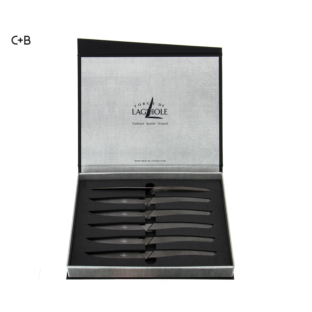 Handgearbeitete AIGUDA Tafelmesser von Forge de Laguiole, im 2er oder 6er Set,  in Geschenkbox mit Echtheits-zertifikat