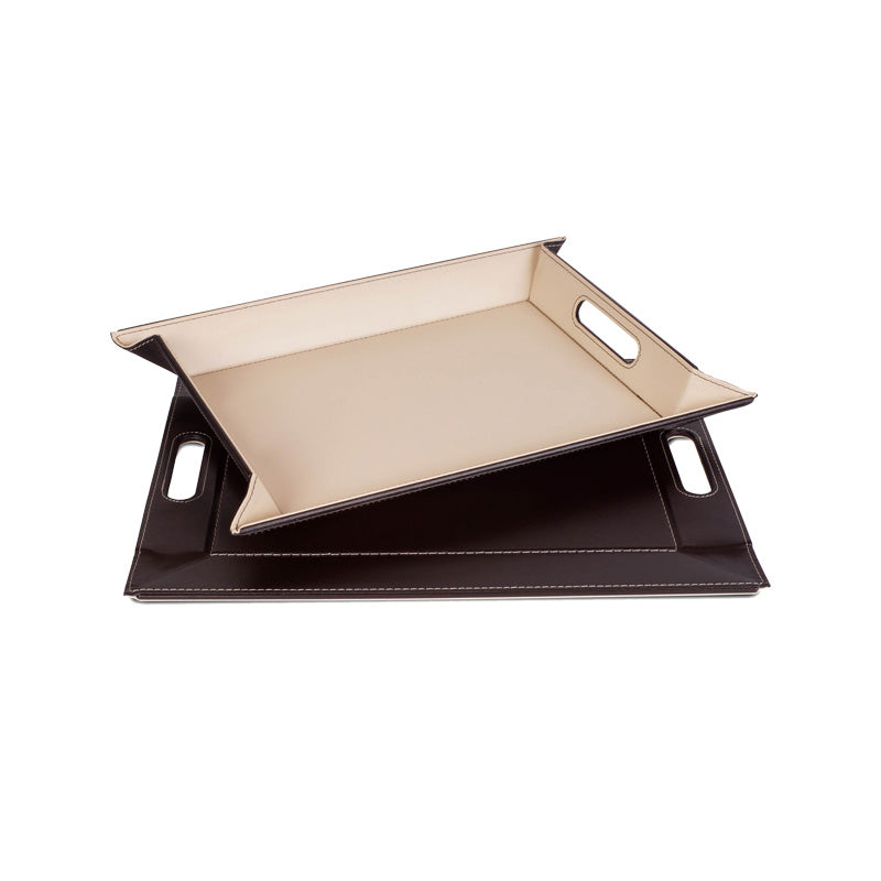 Freeform DUO Wendetablett – Kunstleder - 45 x 35 cm - Farbe Schoko / Creme, beidseitig zu benutzen, mit Tragegriffen im Home-and-Kitchen Online Shop