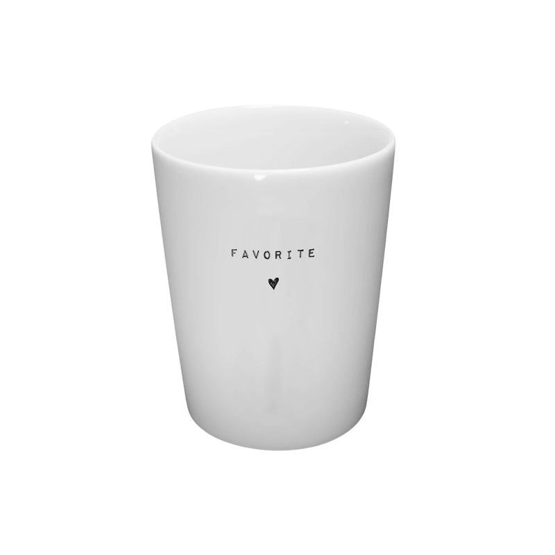 Goldscherben Porzellan Kaffeebecher weiß, Motiv Favorite, 280 ml, im Home-and-Kitchen Online Shop