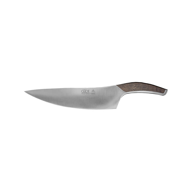 Zubereitungsmesser SYNCHROS von GÜDE - durchgehender Stahlkorpus, Griff mit eingelegtem Holzelement, für Rechts- und Linkshänder