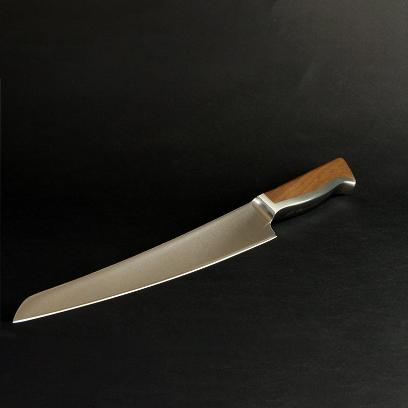 Seitenansicht des Güde Messer Schinkenmesser CAMINADA Walnuss - 21 cm, handgefertigt in Solingen, im Home-and-Kitchen Online Shop