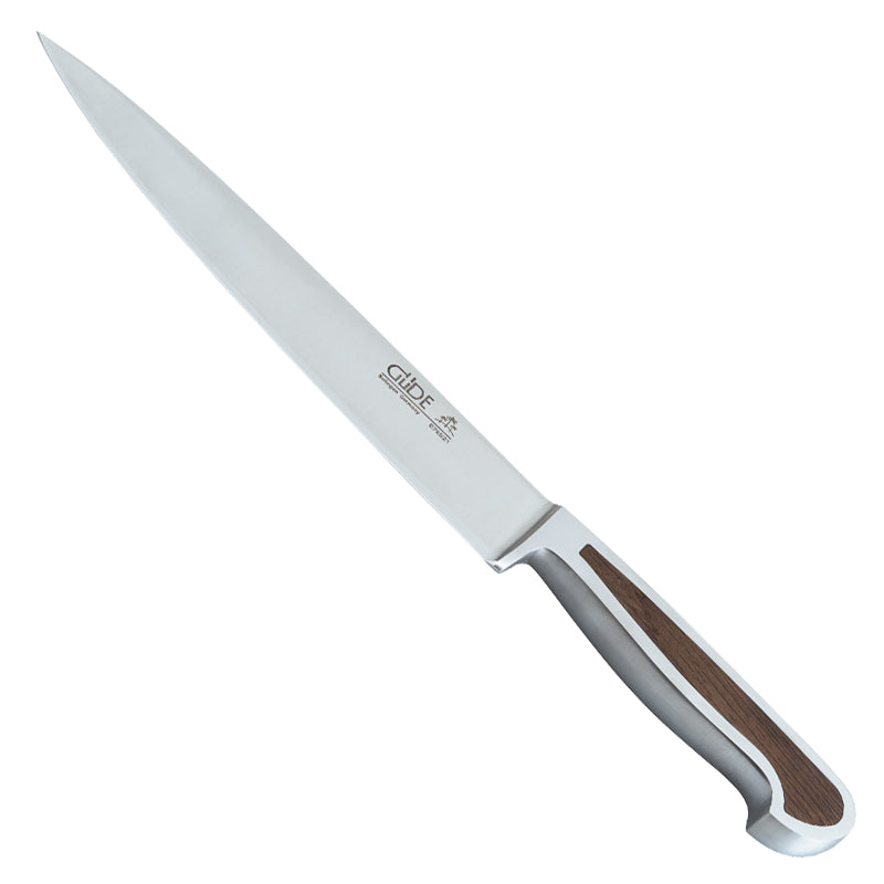 Eisgehärtet und handgeschärft: DELTA Schinkenmesser von Güde Messer Solingen, Griffschalen aus Holz der Räuchereiche, Design-Award-Gewinner. Online-Shop Home-and-Kitchen.de