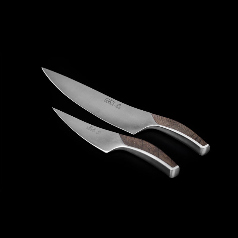 Duo Güde Synchros Kochmesser und Zubereitungsmesser im Größenvergleich im Home-and-Kitchen Online Shop