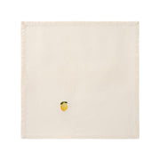 Kleine, aufgestickte gelbe Zitrone auf Stoffserviette Summer, Farbe butter-cream, von IB Laursen, 40x40 cm, waschbar bei 40 Grad