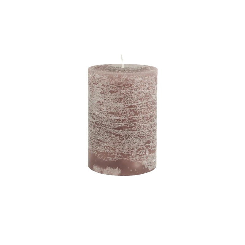 Stumpenkerzen/Blockkerzen von IB Laursen, Farbe: Malve, 
10 cm, rustikale Verarbeitung,
gleichmässiges Abbrennen