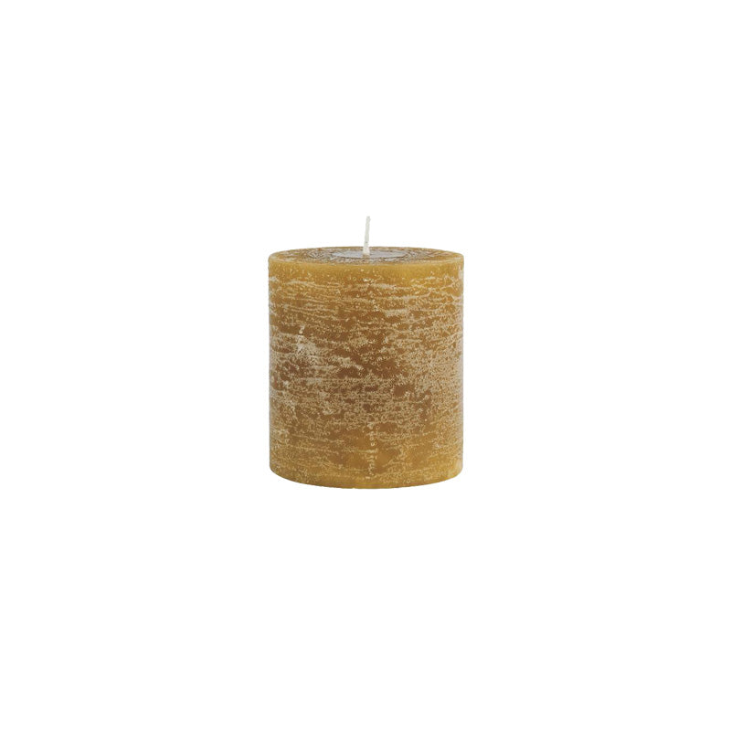 Stumpenkerzen/Blockkerzen von IB Laursen, mustard, Höhe
7,5 cm,  rustikale Verarbeitung,
gleichmässiges Abbrennen