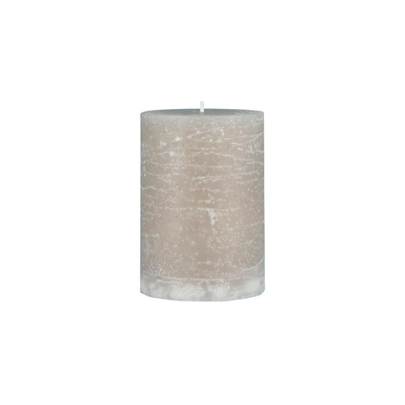 Stumpenkerzen/Blockkerzen rustikal von IB Laursen, naturgrau, Höhe 10 cm, gleichmäßiges Abbrennen