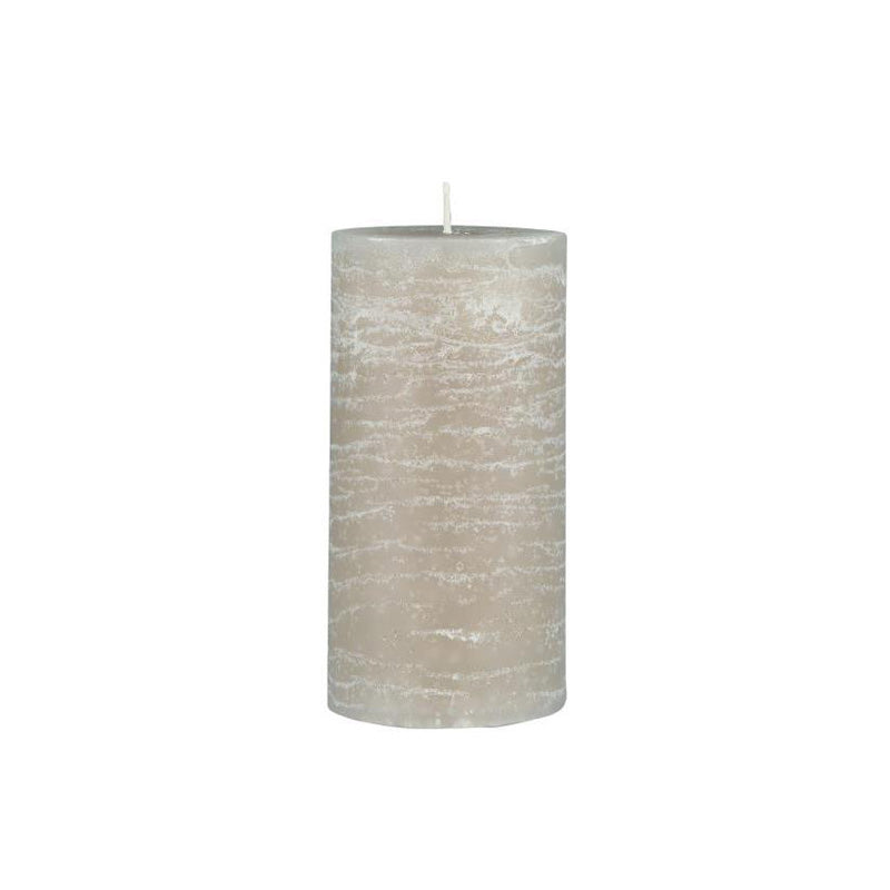 Stumpenkerzen/Blockkerzen rustikal von IB Laursen, naturgrau, 14 cm, gleichmäßiges Abbrennen